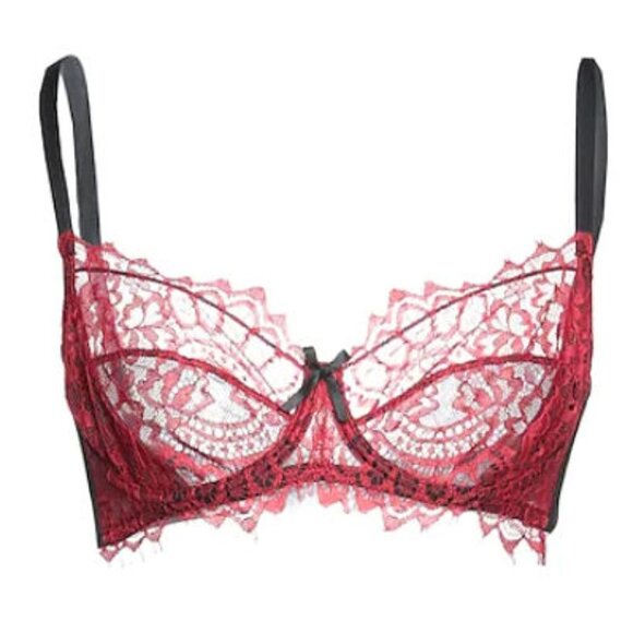 CHRISTIE'S Burgundy Lace Bra Size: 40C NEW - Picture 1 of 4